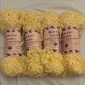 New Vintage Bernat Crystalon Yellow Yarn Lot of 4